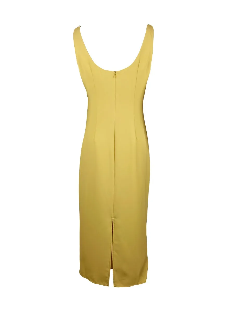 7240004 Shoulders Strap Dress *Yellow