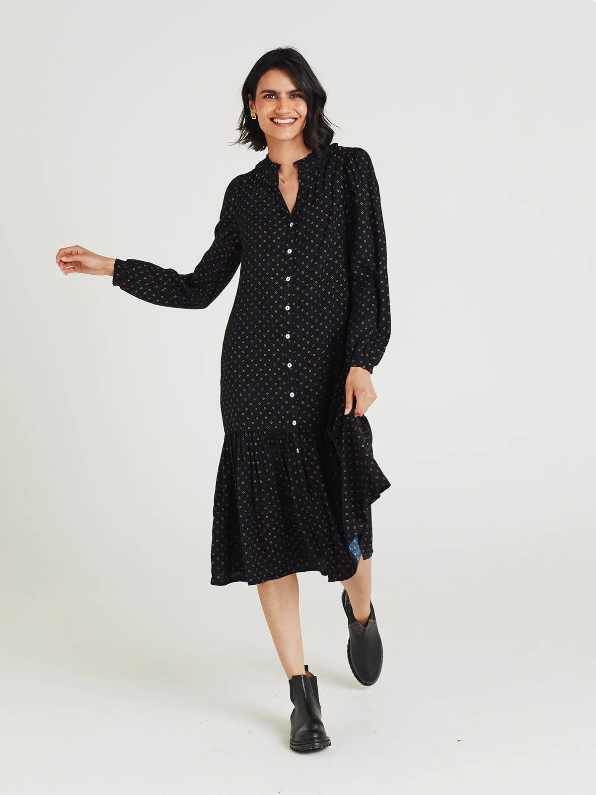 Acate Lenzing™ Ecovero™  Dobby Dress - Black