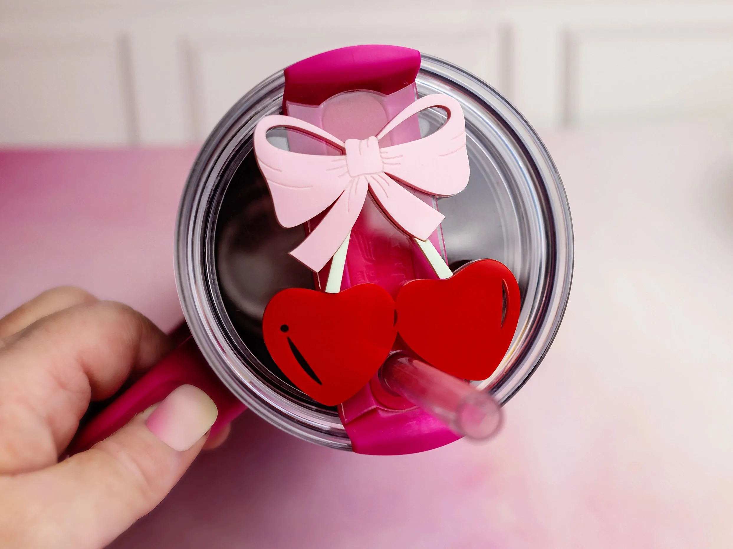 Acrylic Coquette Bow Tumbler Topper