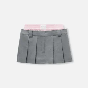 Alexander Wang Prestyled Pleated Skort With Boxer - Grey