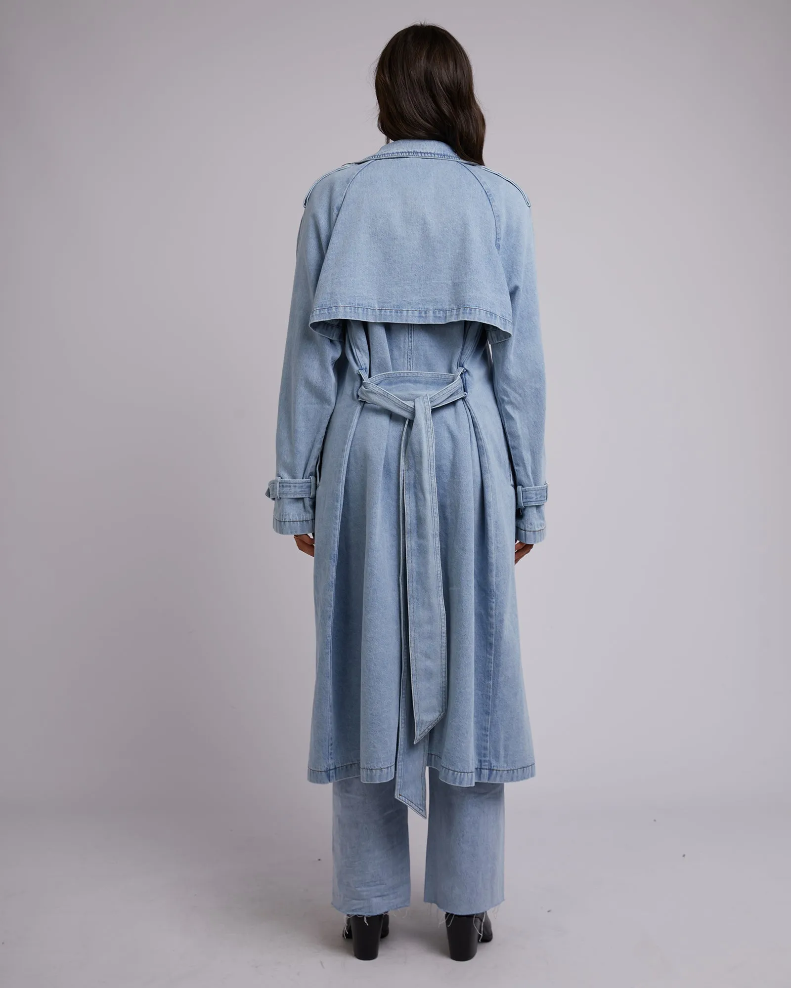 All About Eve Rio Trench Coat Light Blue