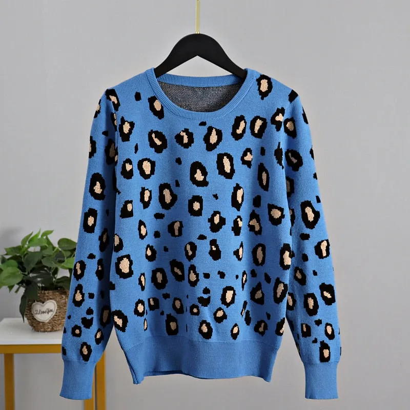 Animal Print Knitting Women's Sweater