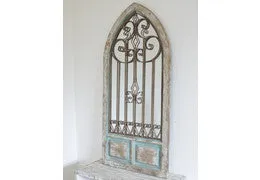 Antiqued arch Door rustic   mirror Warehouse clearance collection only check availability