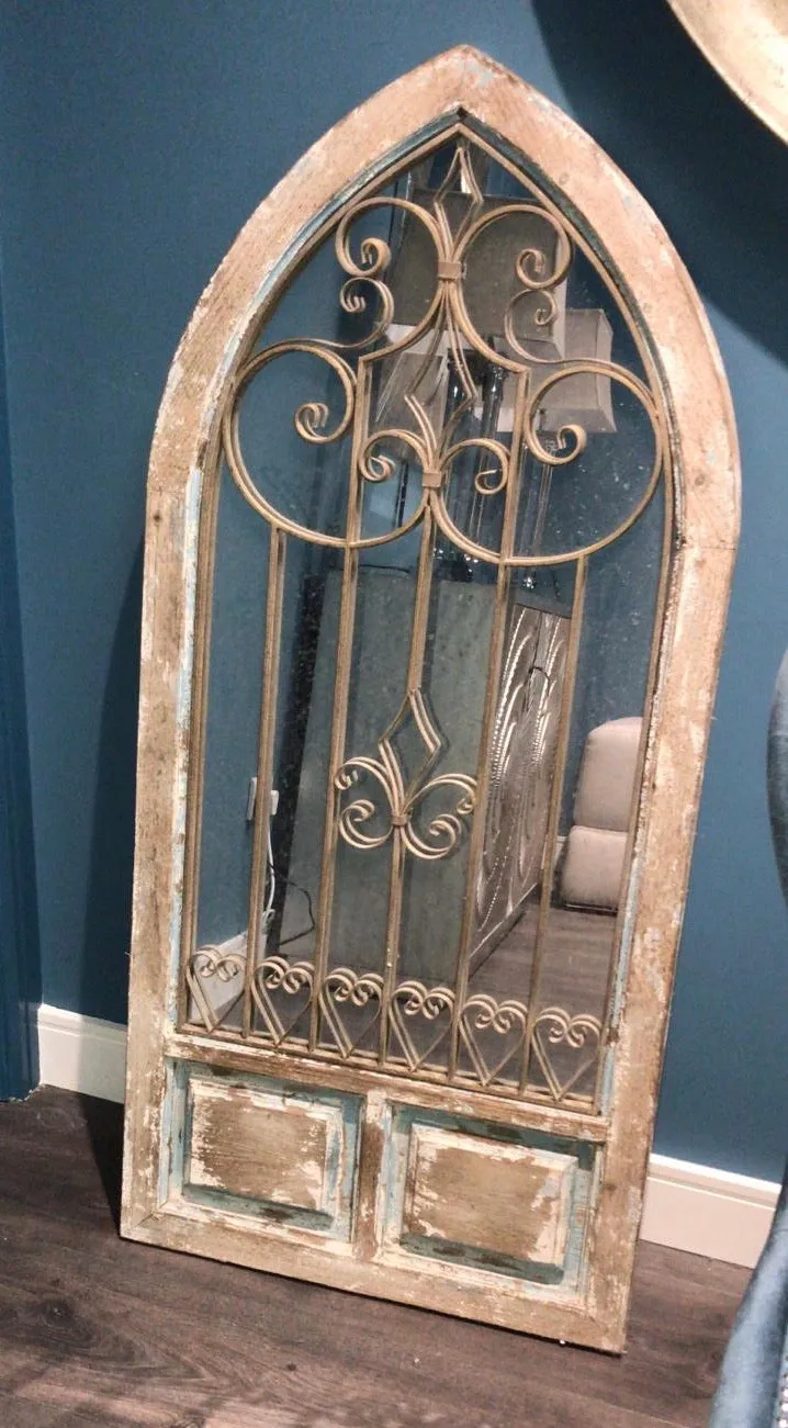 Antiqued arch Door rustic   mirror Warehouse clearance collection only check availability