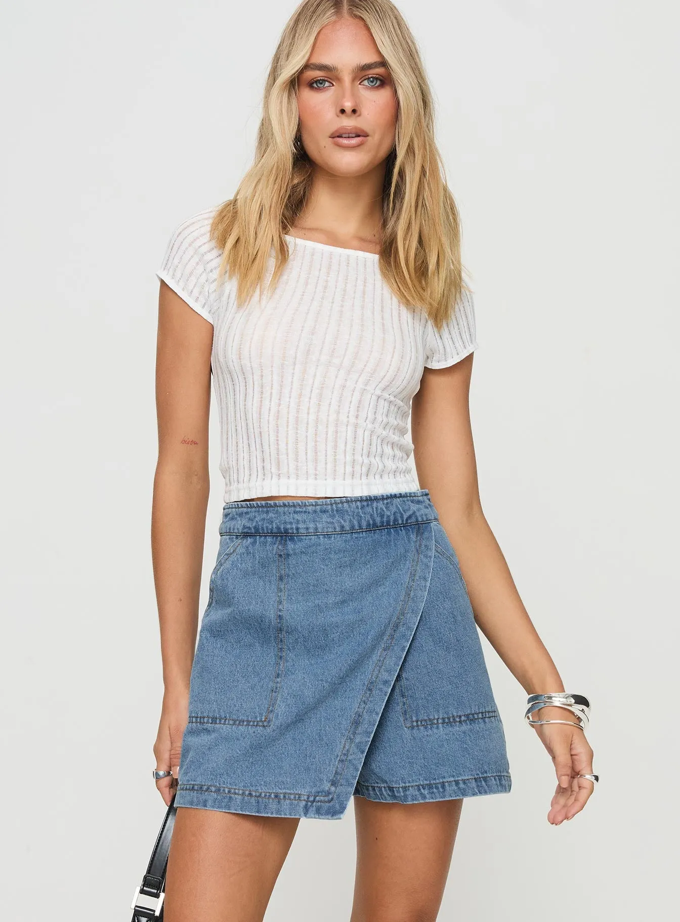 Bentiez Denim Skort Mid Wash