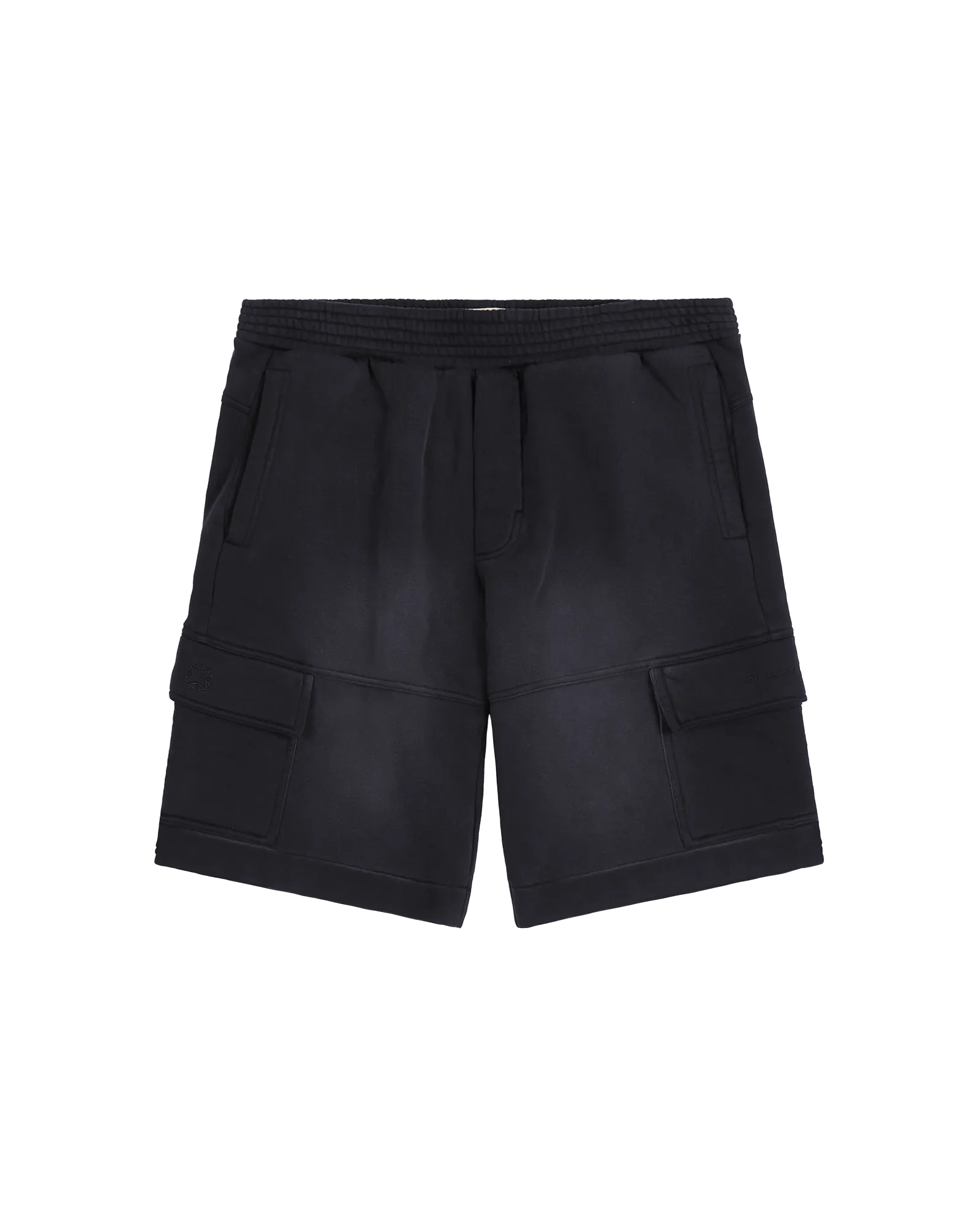 BLACK GARMENT DYE CARGO SHORTS