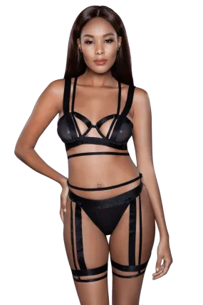 Black Lingerie Set & Thigh Harness Combo