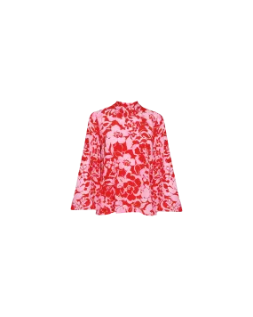 BOBBI SILK BLOUSE CHERRY FLORAL