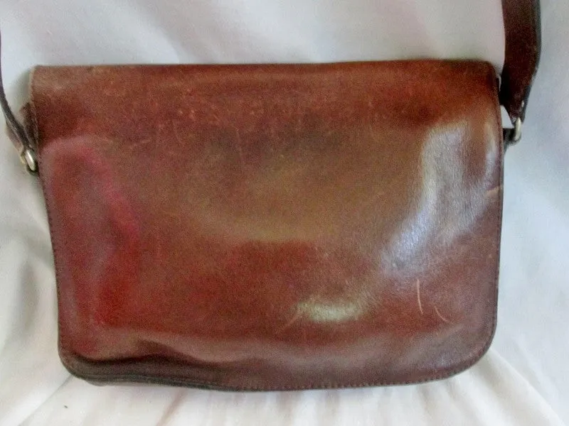 Boutique Distressed Flap Saddle Bag Leather Man Purse Shoulder Bag Crossbody BROWN