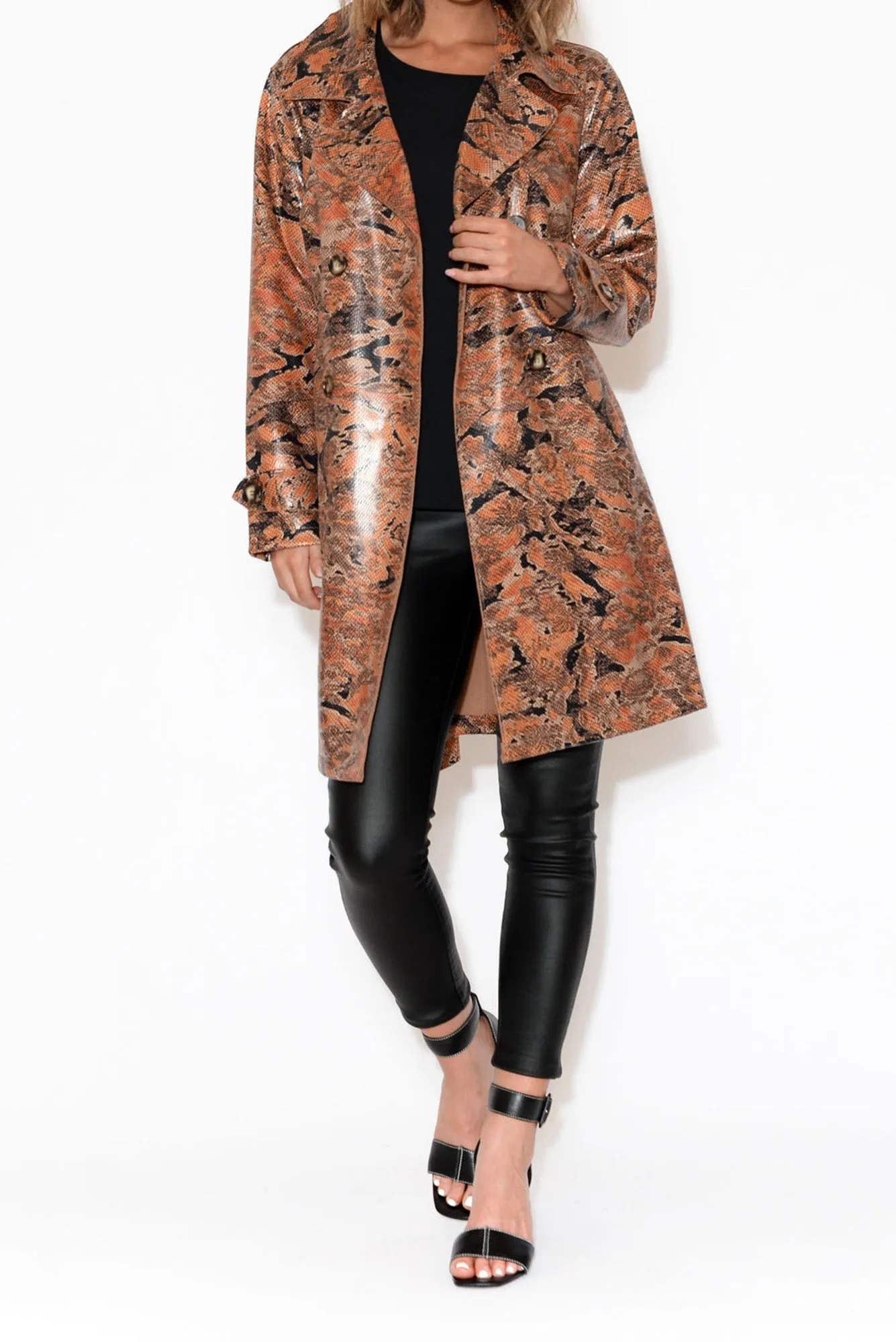 Carissa Tan Snake Coat