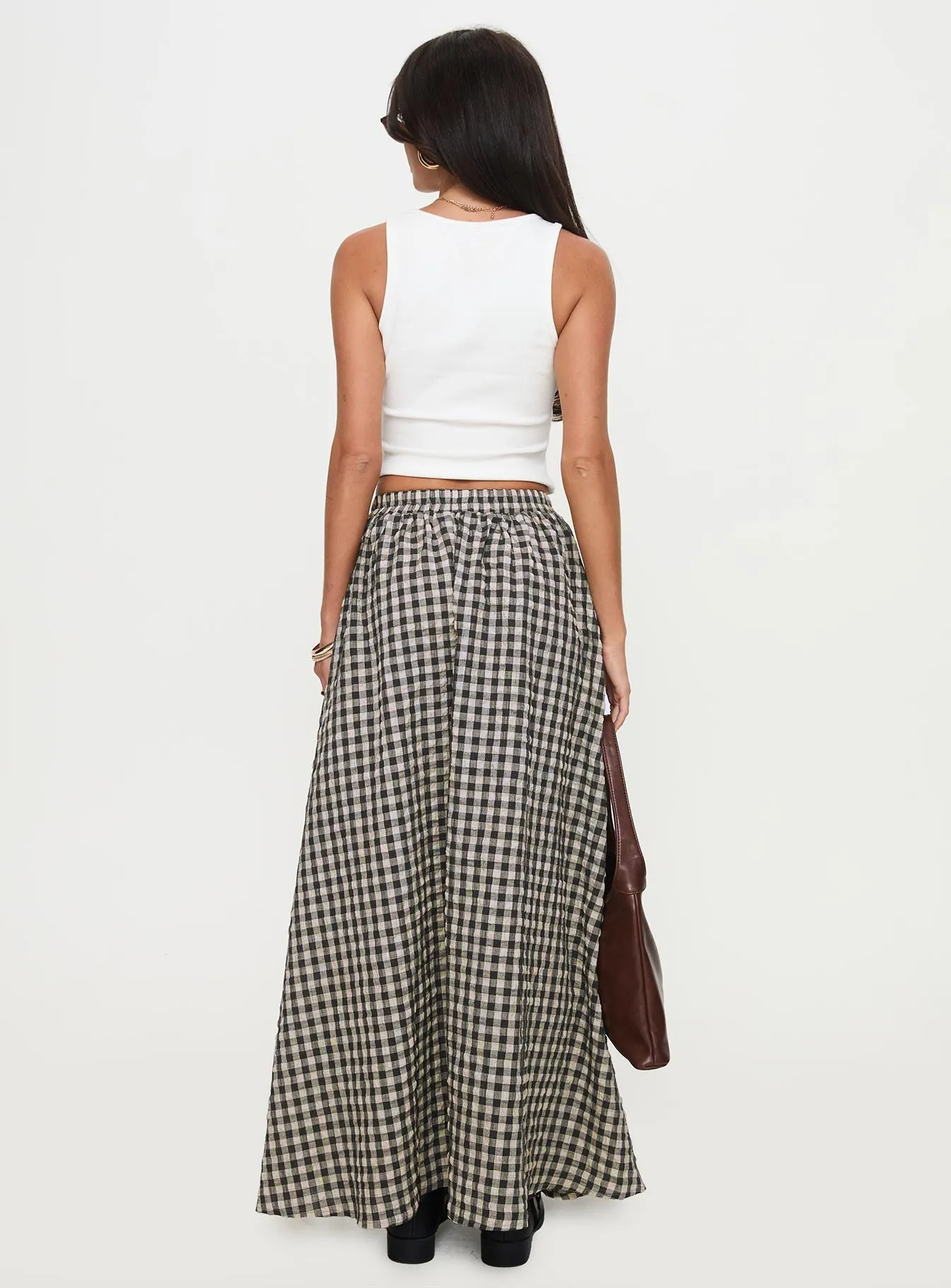 Cartmel Check Maxi Skirt Black / Cream