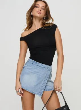 Caruso Denim Wrap Skort Light Wash