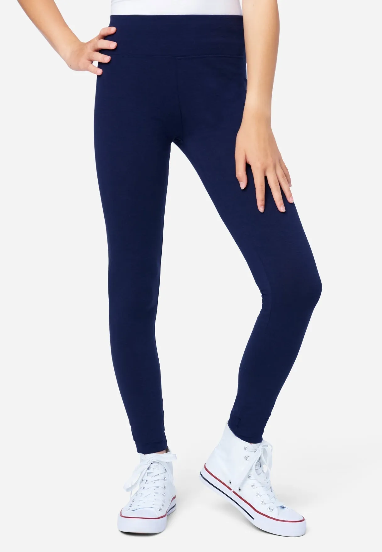 Casual High-Rise Full-Length Leggings