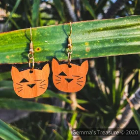 Cat’s Meow Wood Earrings - Made in Hawaii