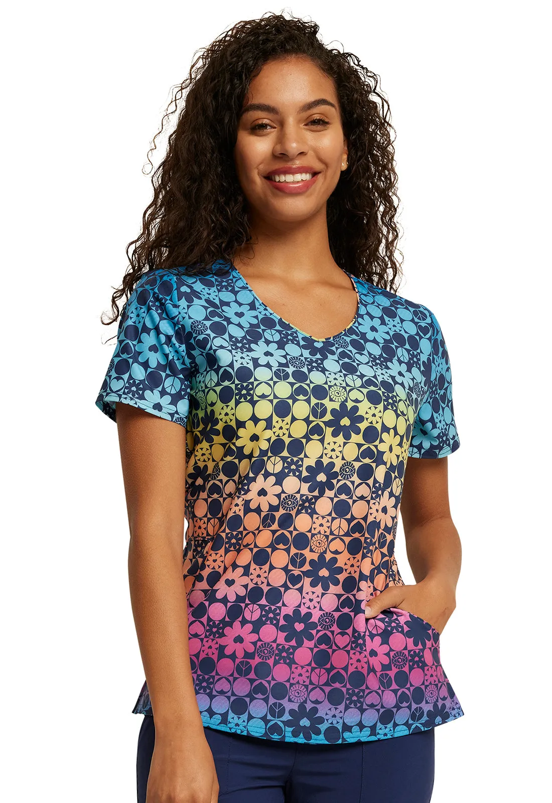 EDS Essentials - Women's V-Neck Print Top