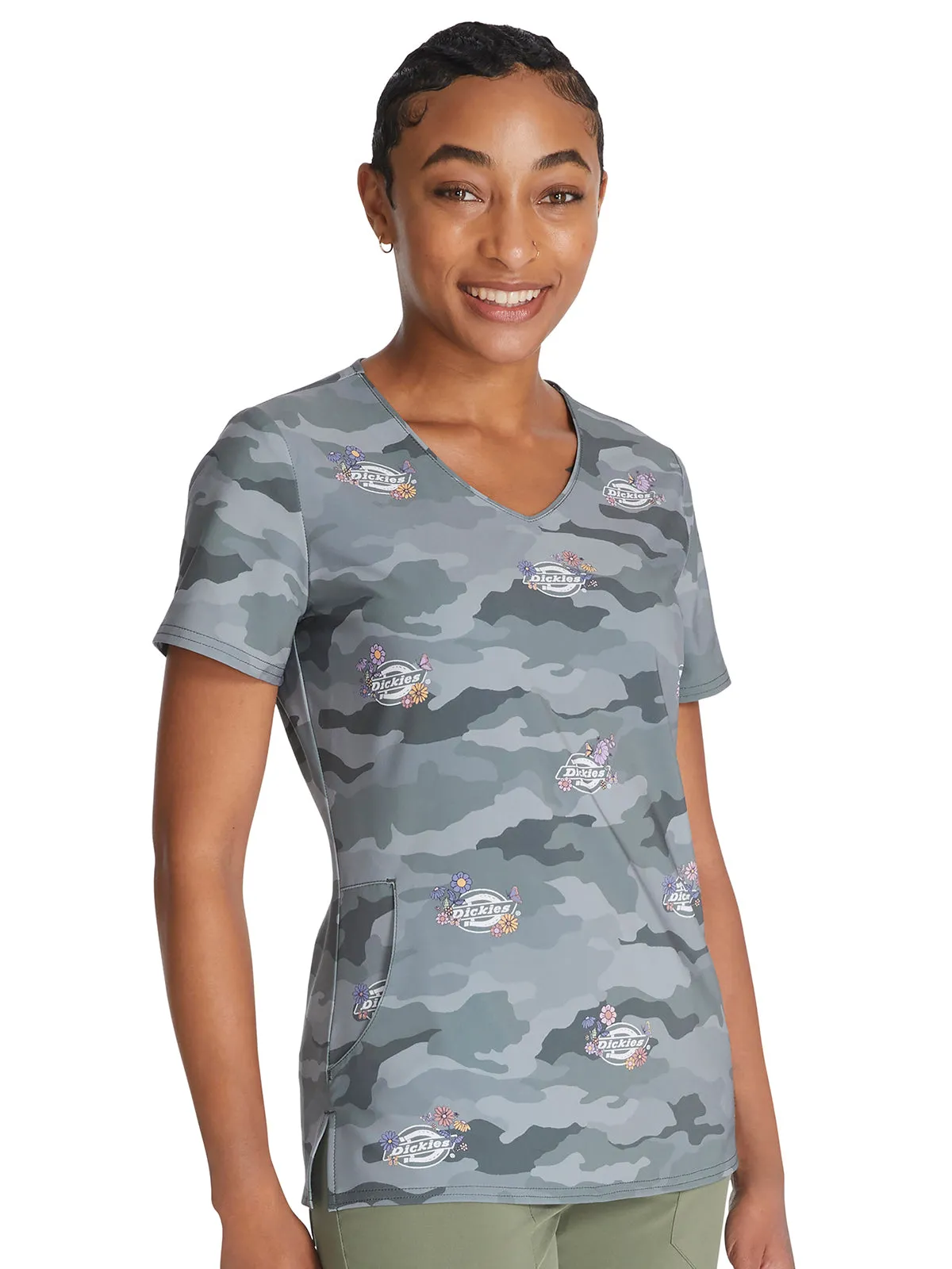 EDS Essentials - Women's V-Neck Print Top