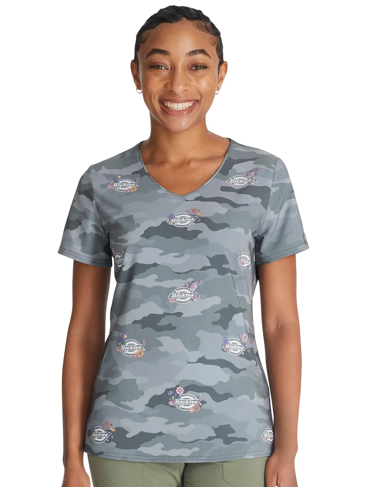 EDS Essentials - Women's V-Neck Print Top