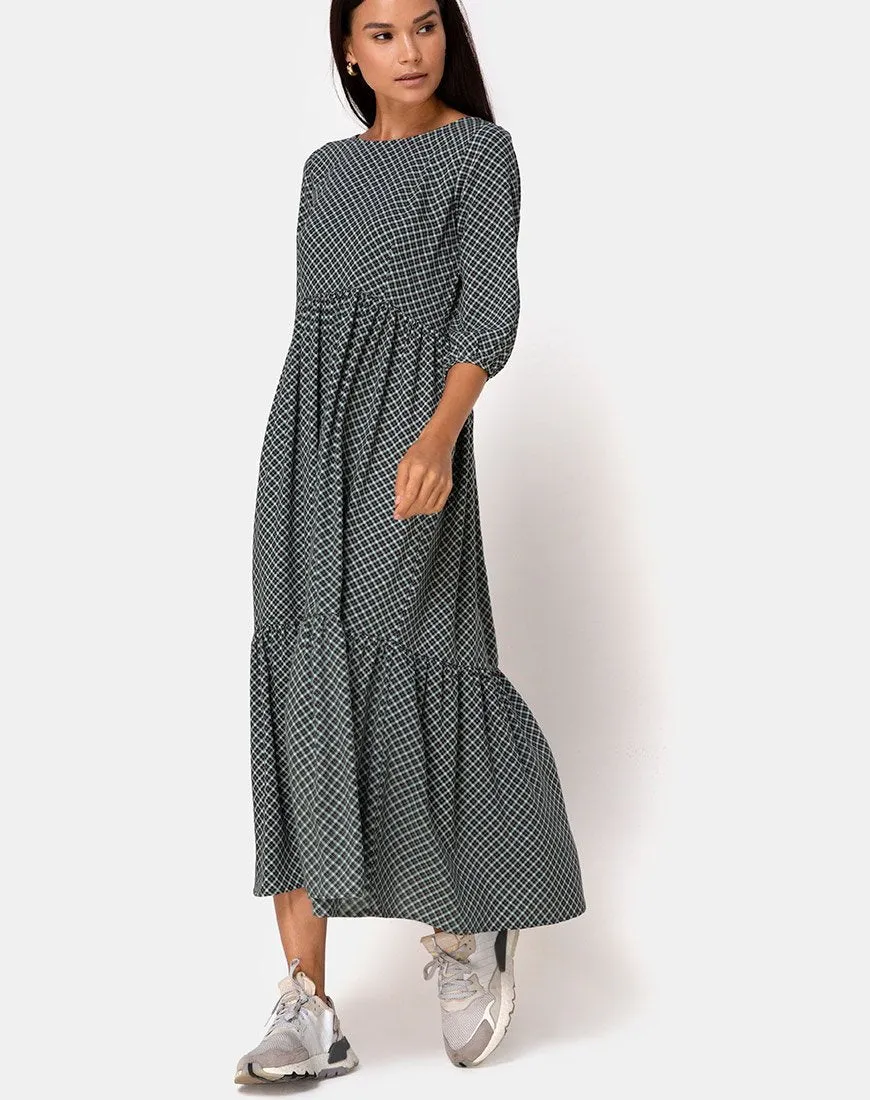 Ellery Maxi Dress in Check it Out Green