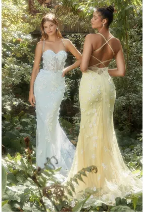 EMBELLISHED DAISY MERMAID GOWN