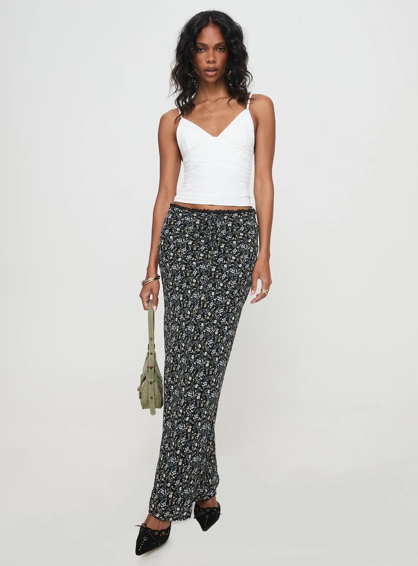 Emily Maxi Skirt Blue / Black Floral