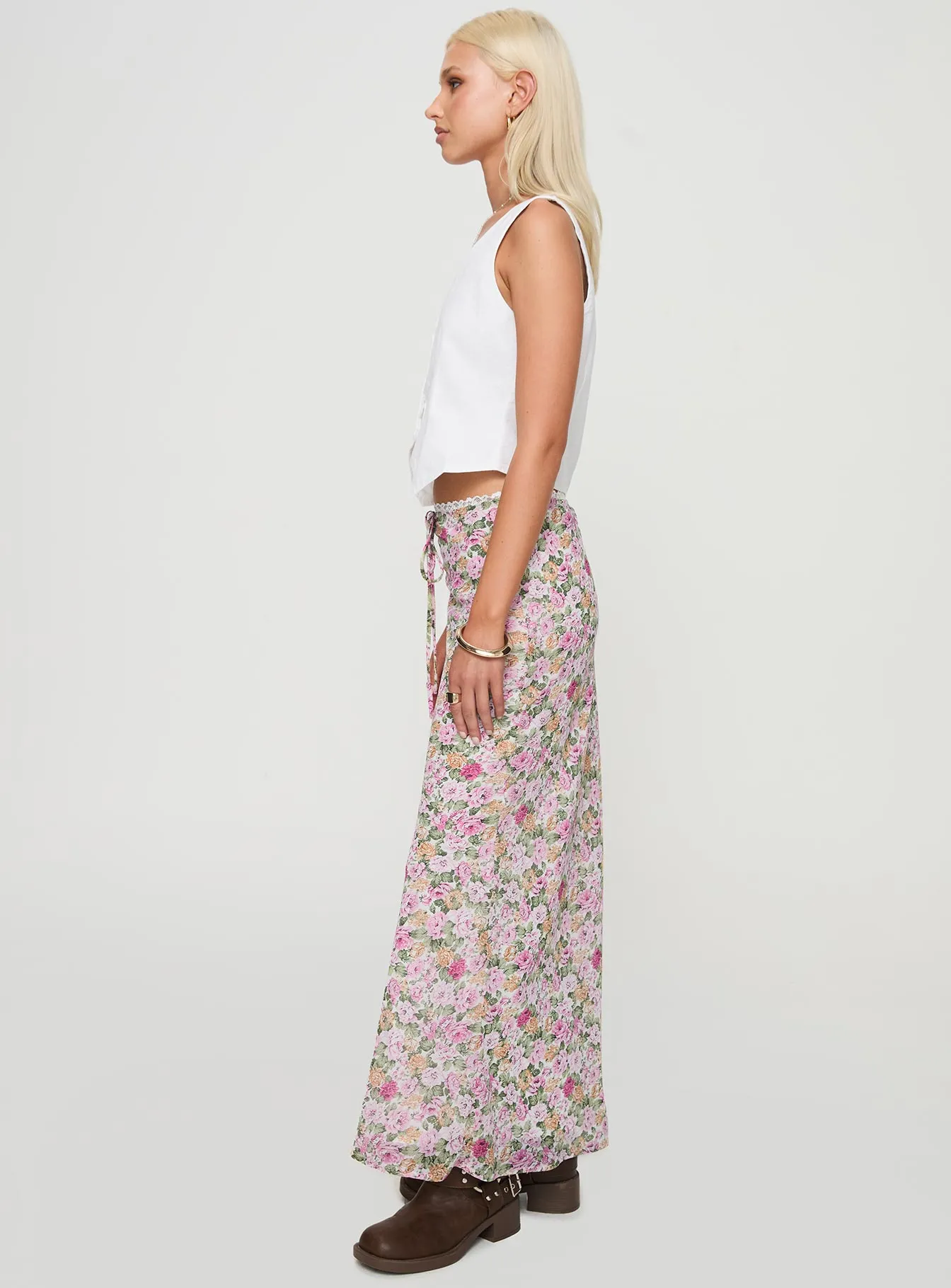 Emily Maxi Skirt Pink Floral