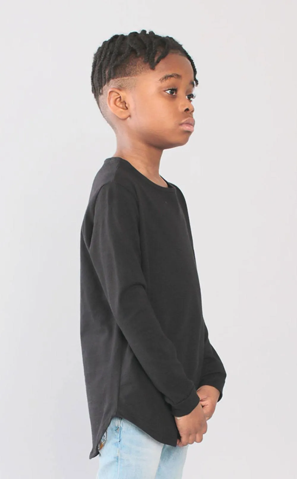 Entree Kids Fashion Curved Hem Pocket Long Sleeve - Only Size 2 Left