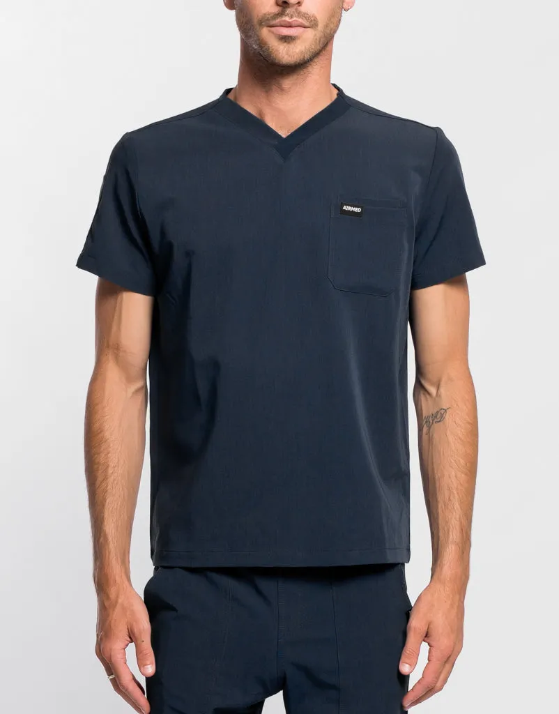 Essential V Neck Scrub Top - Midnight Navy