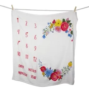 Floral Milestone Swaddle Blanket