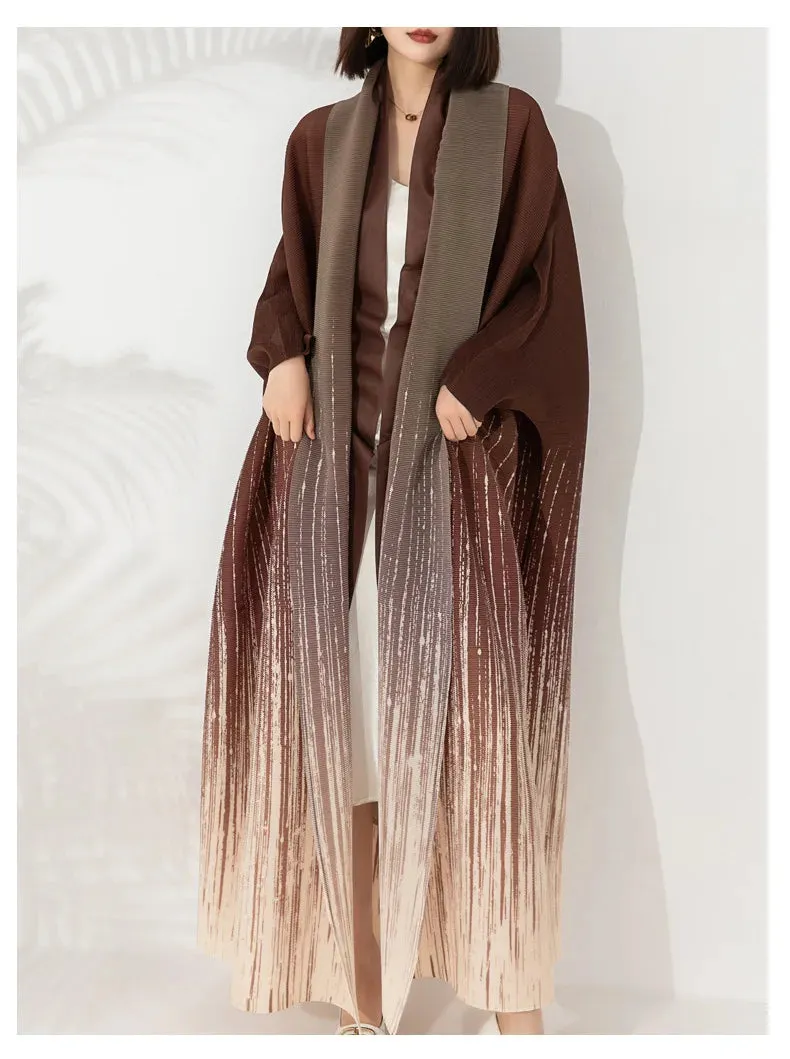 HEYFANCYSTYLE Japanese Gradient Batwing Sleeve Maxi Coat