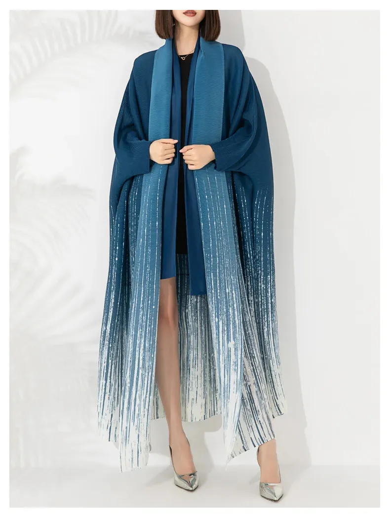 HEYFANCYSTYLE Japanese Gradient Batwing Sleeve Maxi Coat