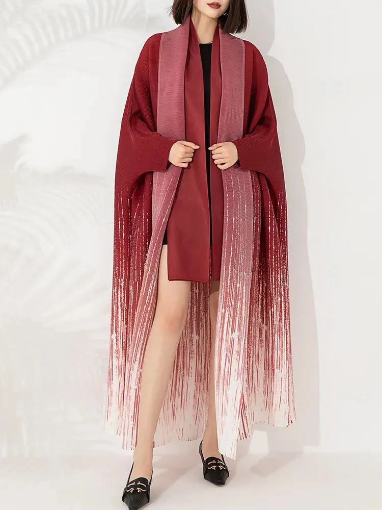 HEYFANCYSTYLE Japanese Gradient Batwing Sleeve Maxi Coat