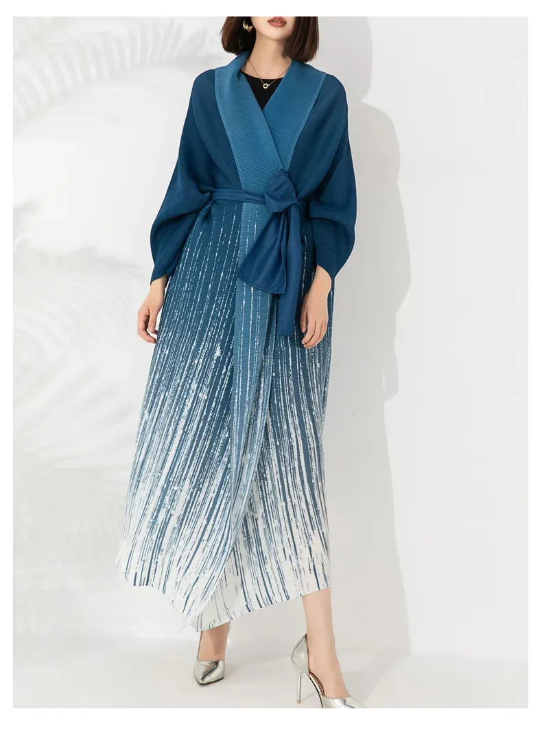 HEYFANCYSTYLE Japanese Gradient Batwing Sleeve Maxi Coat