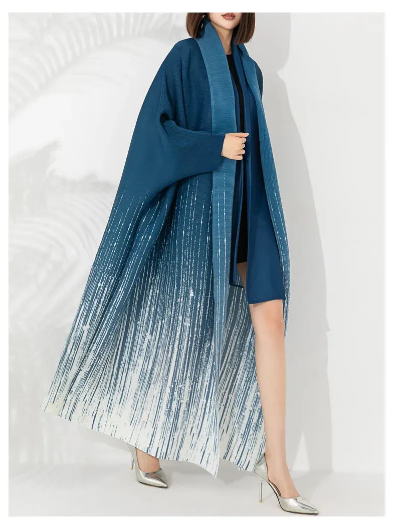 HEYFANCYSTYLE Japanese Gradient Batwing Sleeve Maxi Coat