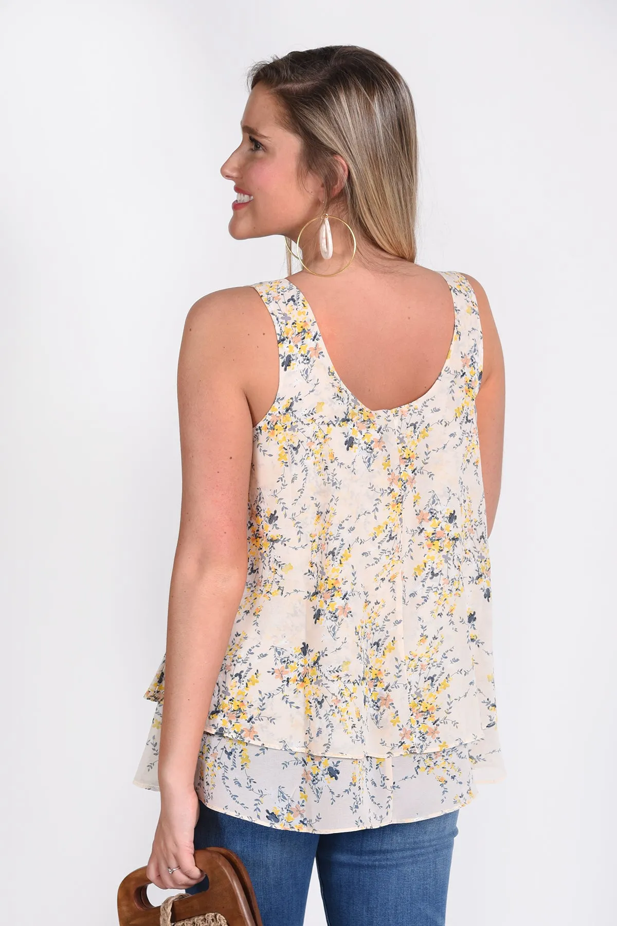 IN THE MOMENT TOP -FLORAL