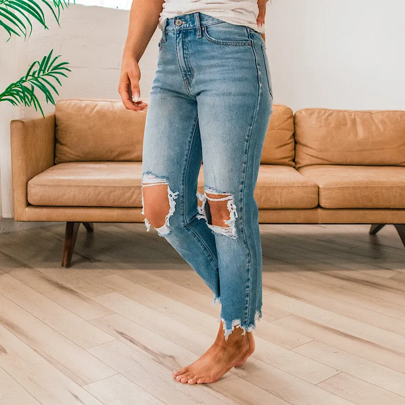 KanCan Amelia Distressed Mom Jeans