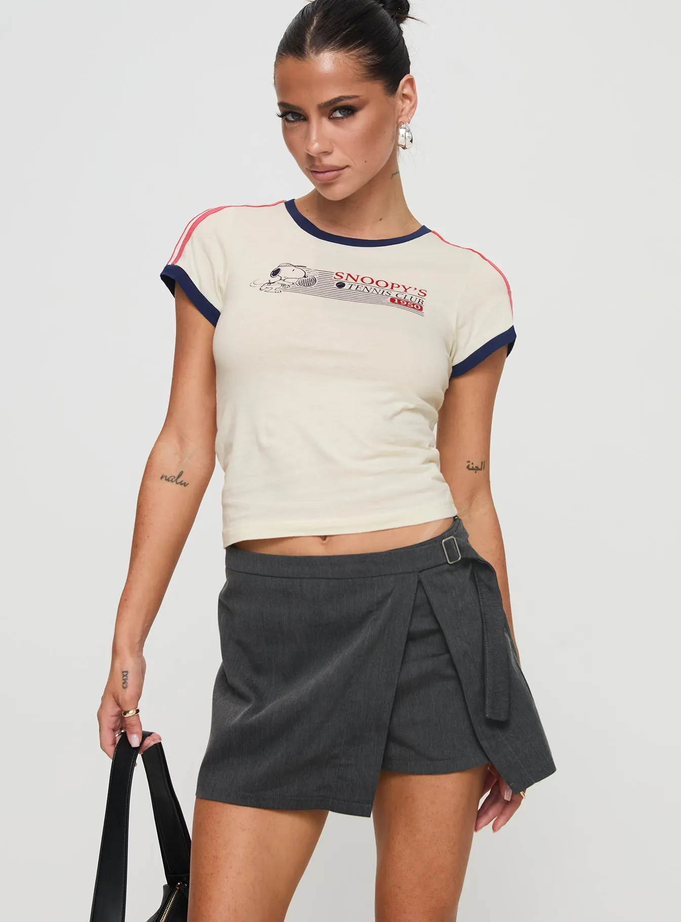 Karki Low Waist Mini Skort Charcoal