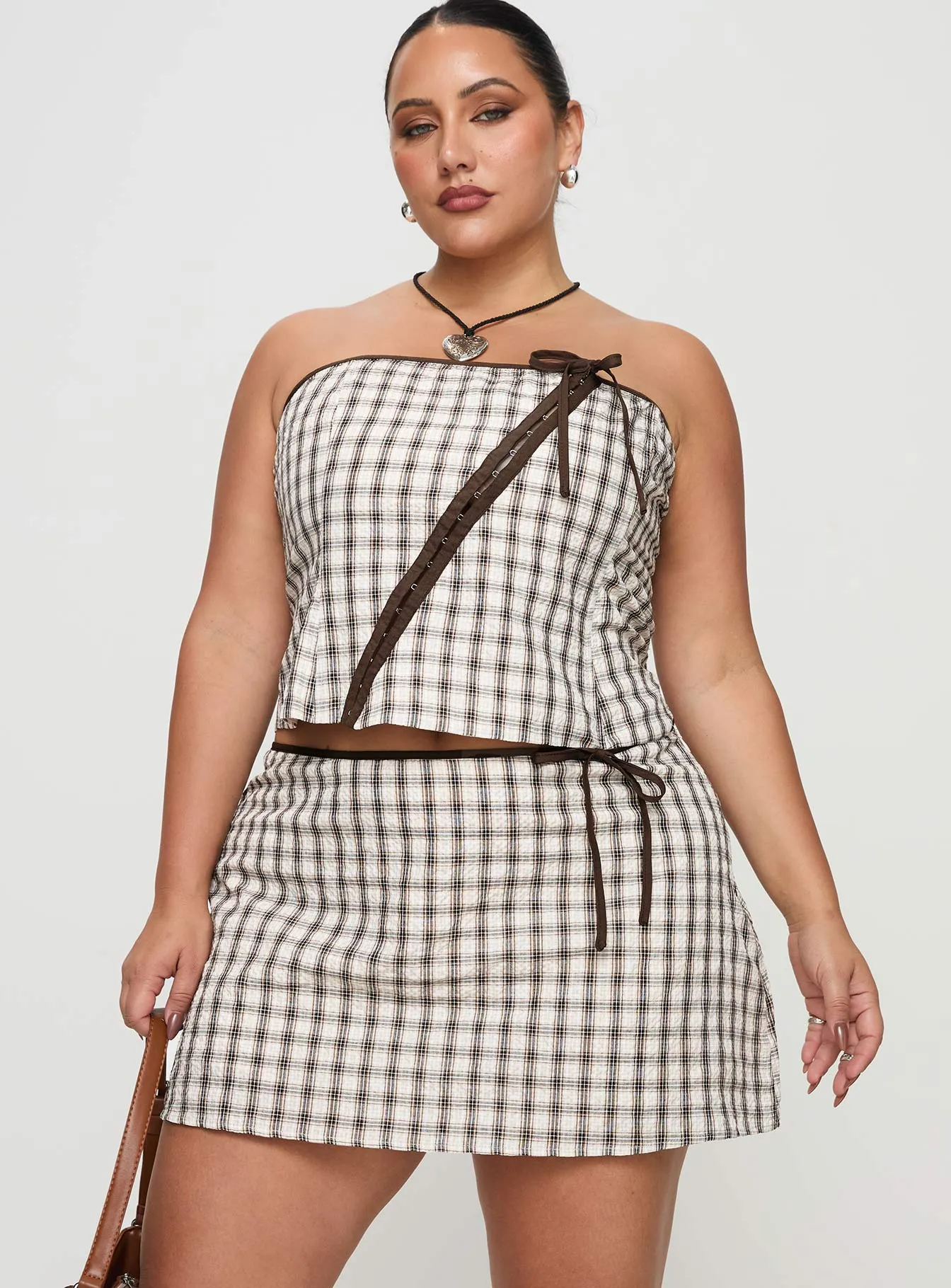 Korren Low Rise Skort Plaid Curve