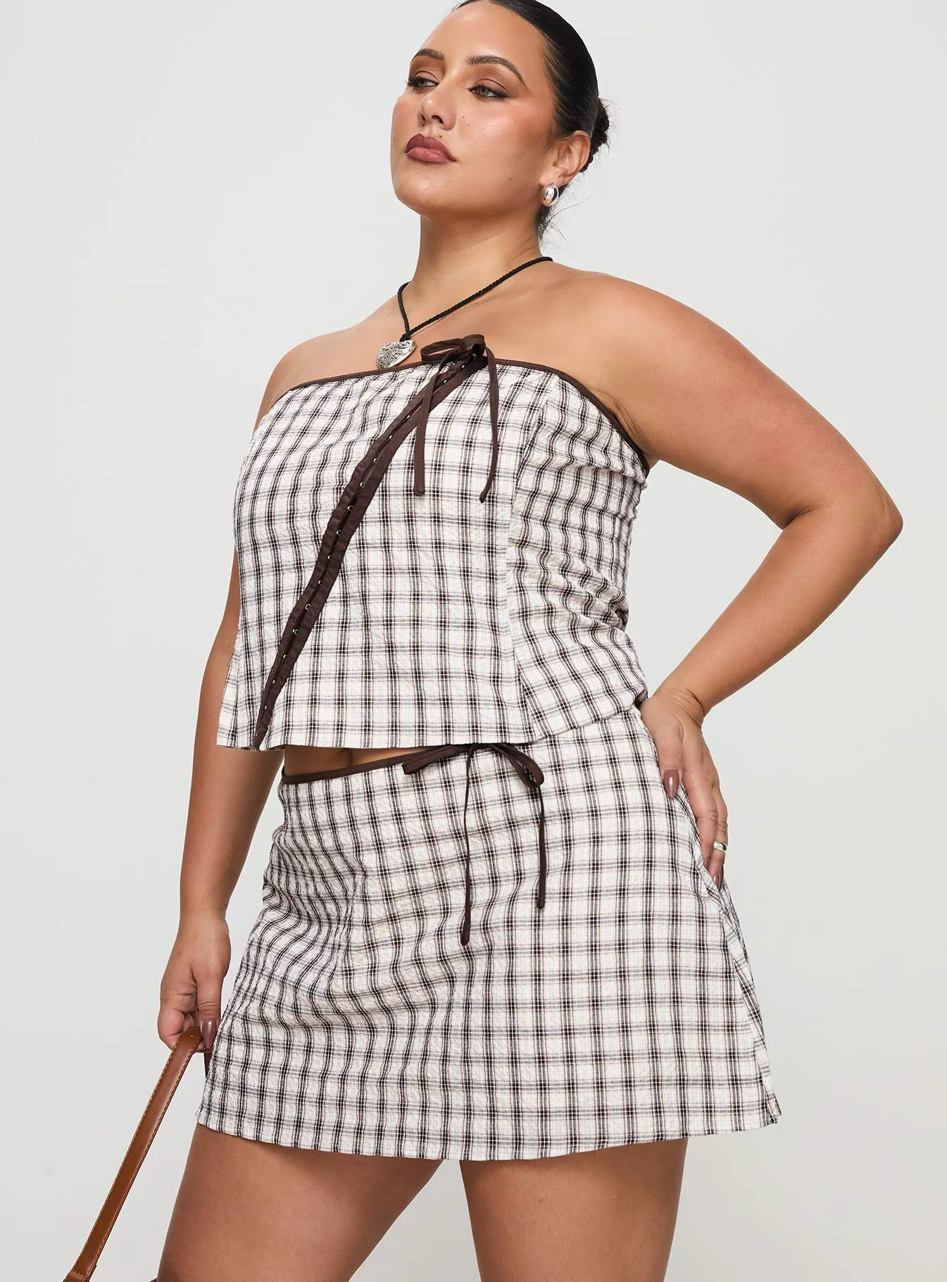 Korren Low Rise Skort Plaid Curve