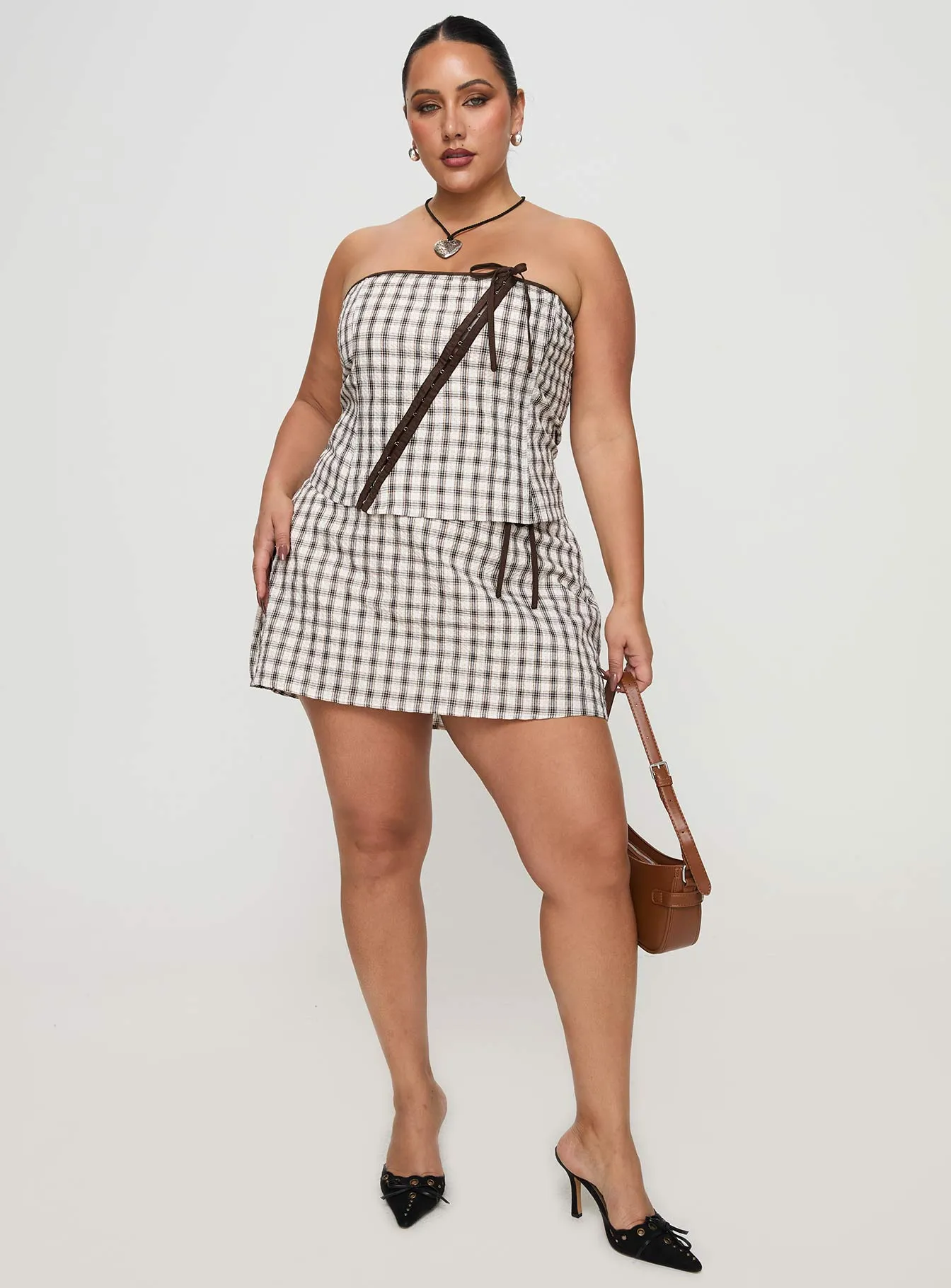 Korren Low Rise Skort Plaid Curve