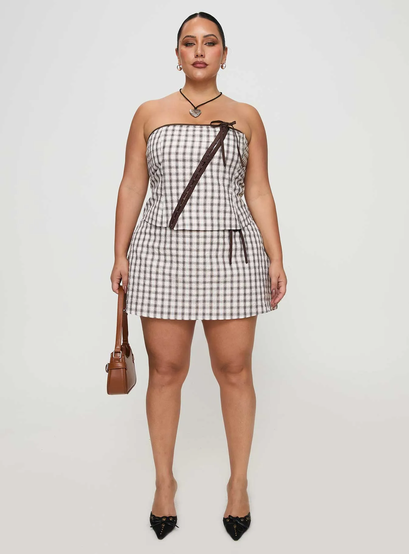 Korren Low Rise Skort Plaid Curve