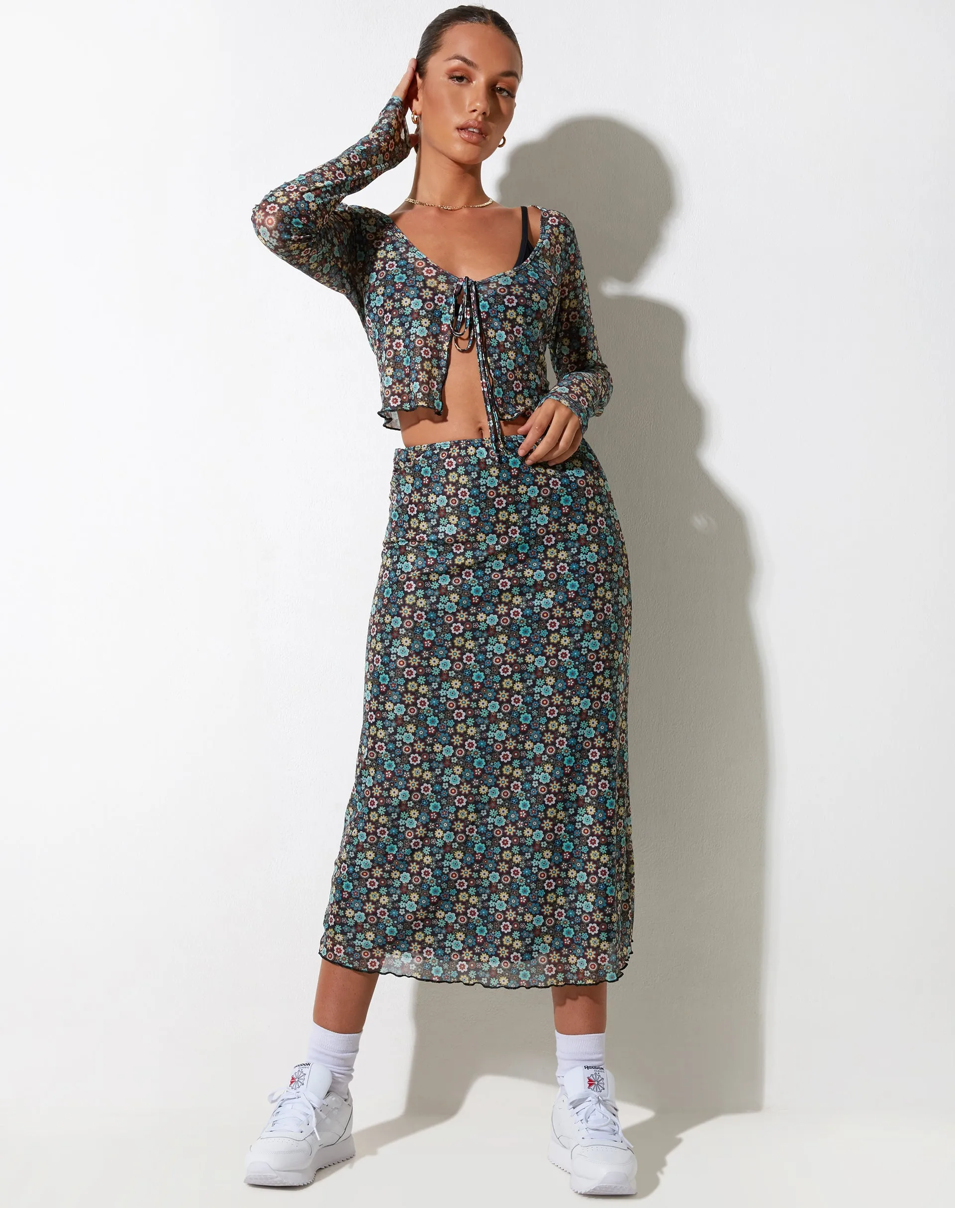 Lassie Maxi Skirt in Folk Floral