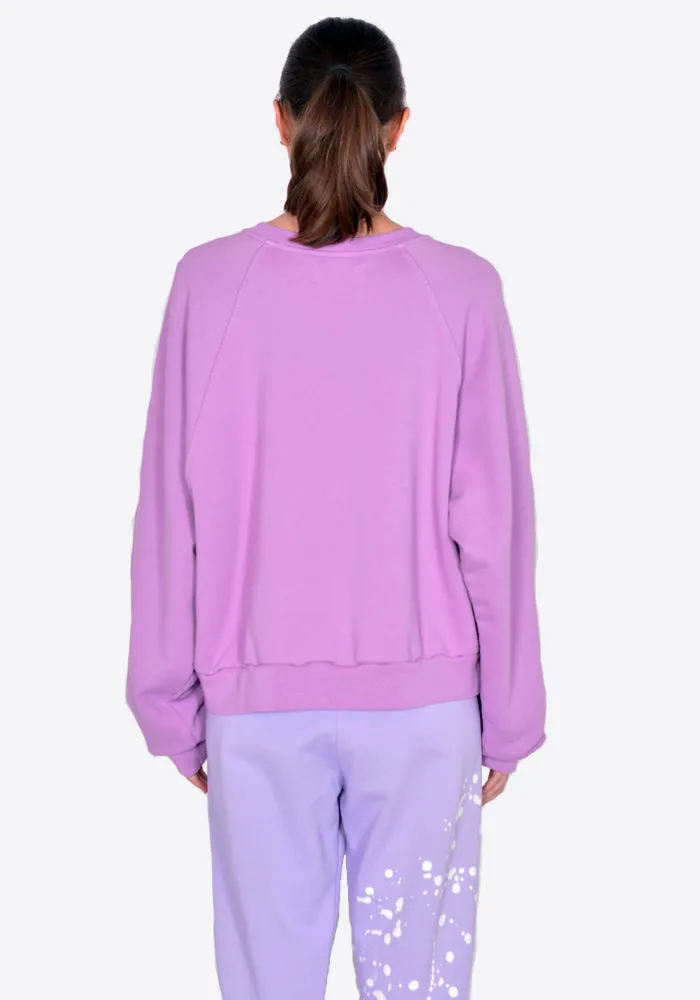 LIBERAL YOUTH MINISTRY LYM01T122 WOMENS EMOJI SWEATSHIT LILAC