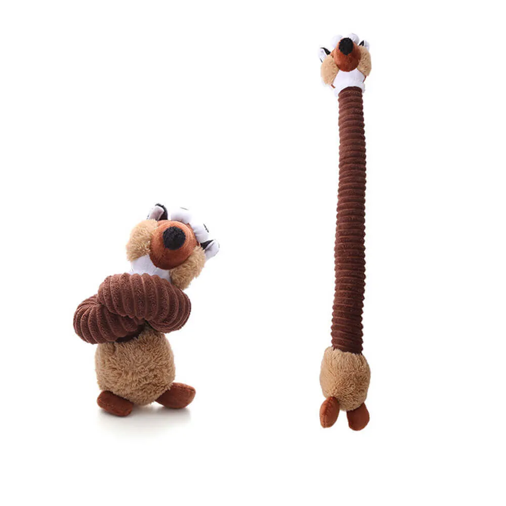 Long Neck Animal Squeaky Plush Dog Toy Interactive Chew Toy