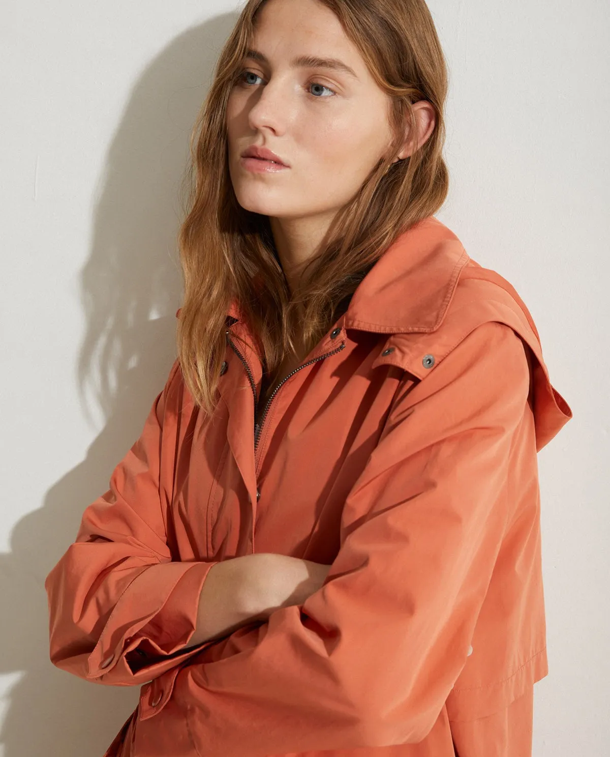 Long summer Raincoat in Orange by YERSE