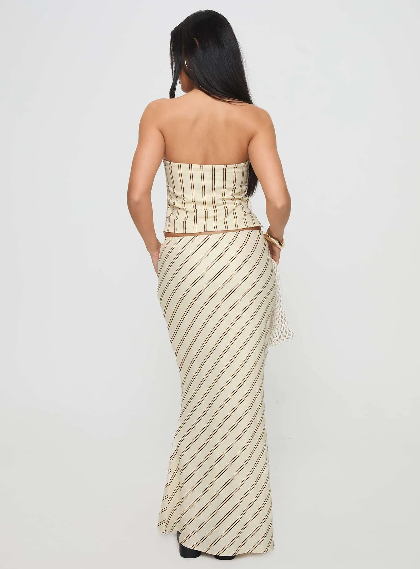 Mercer Linen Blend Maxi Skirt Cream