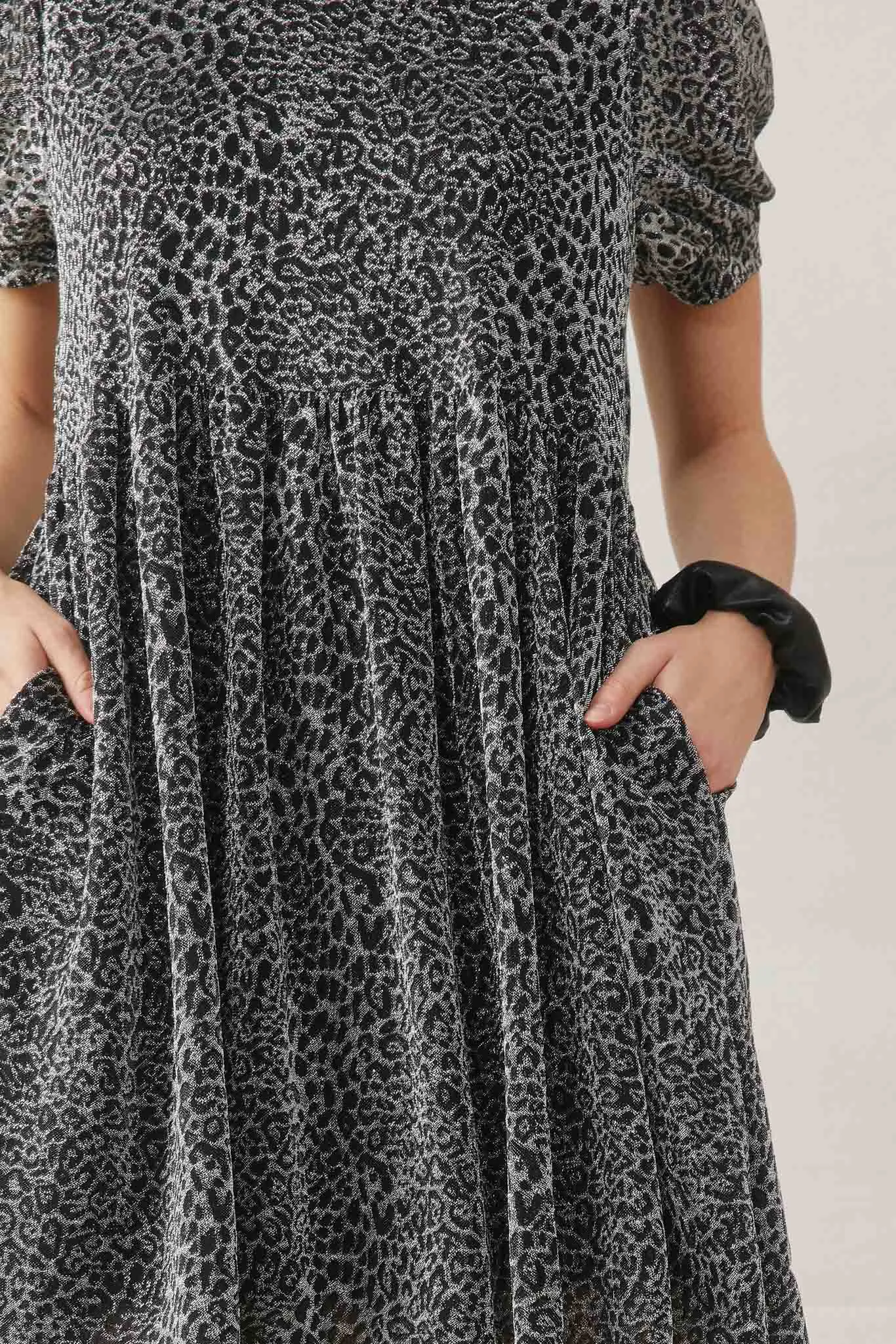 Metallic Animal Print Knit Dress