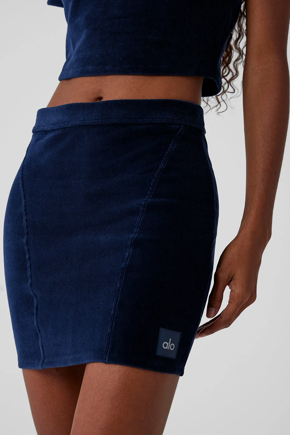 Micro Corduroy Winter Break Mini Skirt - Navy