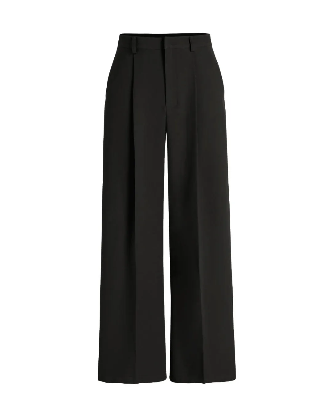 New Nostalgia Pleated Wide Leg Tailored Pants In Black