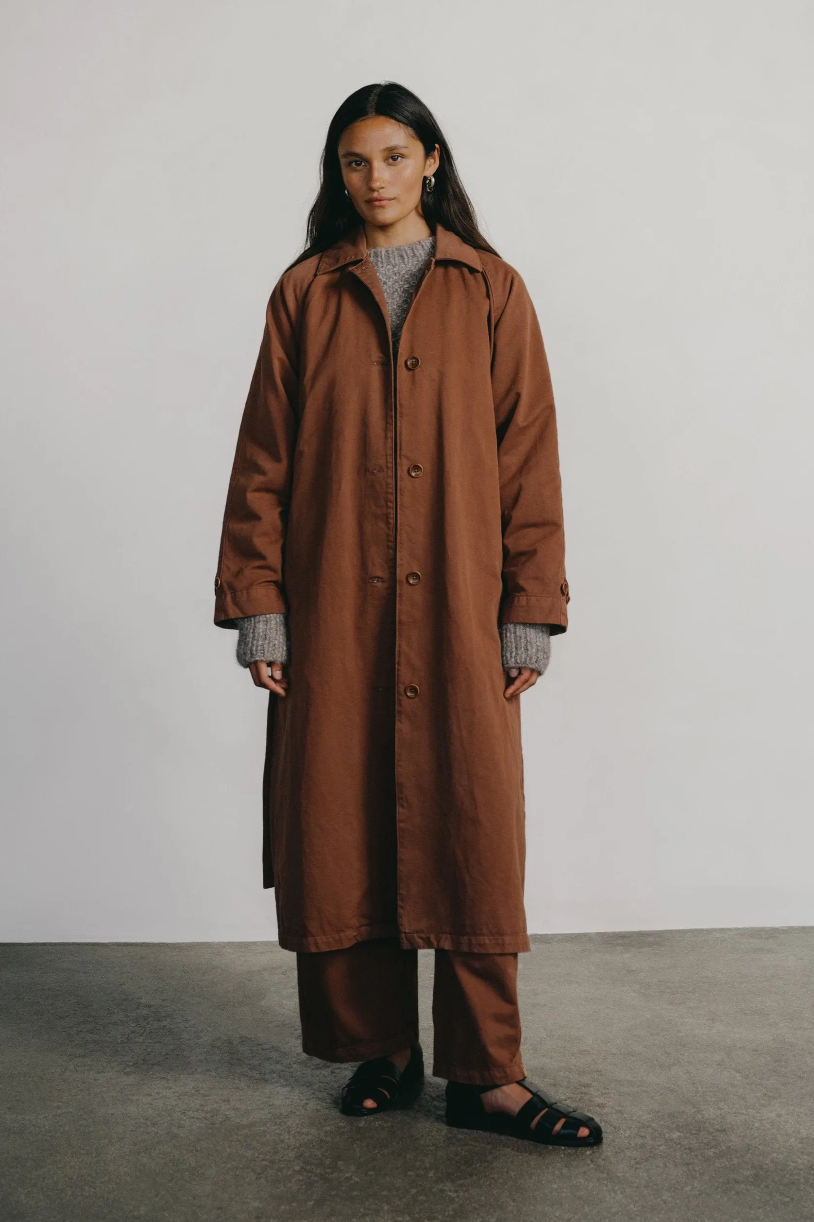 Oversized Trench, Organic Twill, Rust