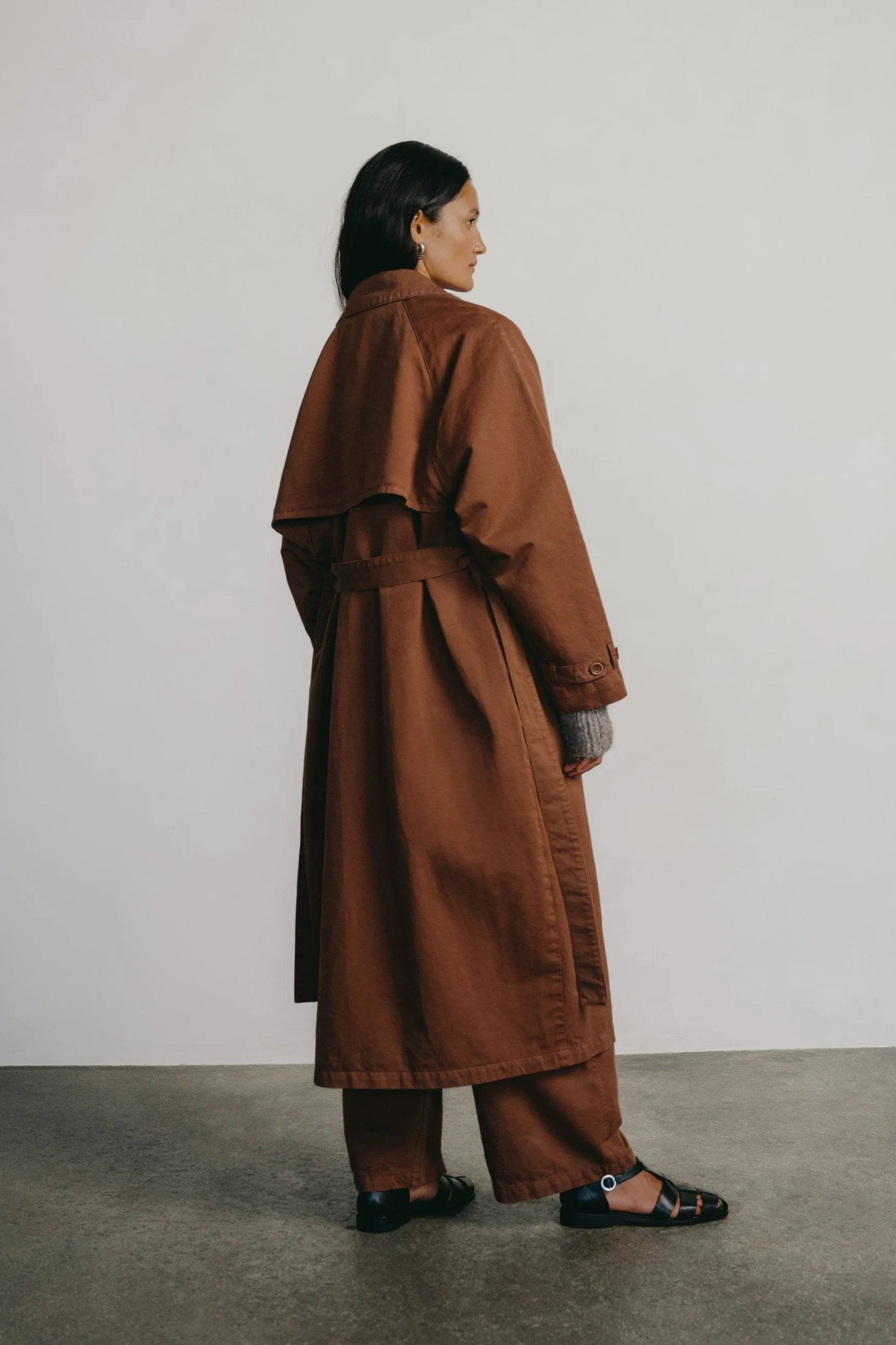 Oversized Trench, Organic Twill, Rust